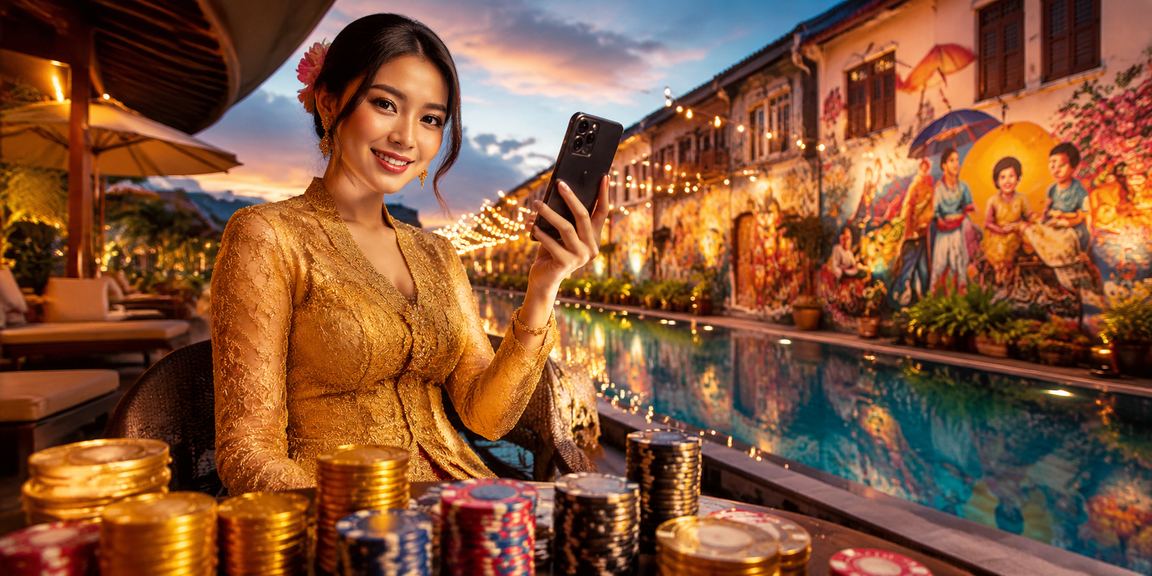 Permainan poker dengan pakaian kebaya di Pulau Pinang Malaysia